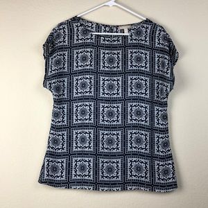 Banana Republic Short Sleeved Printed Blouse